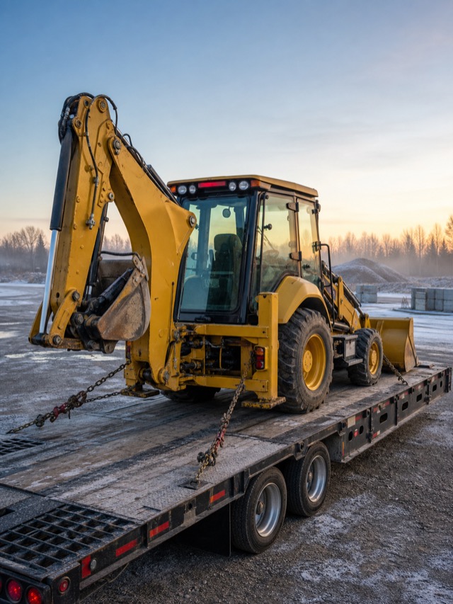 Backhoe loader transport