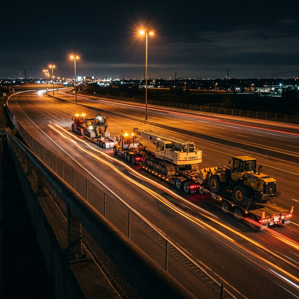 Night convoy on Ontario highway