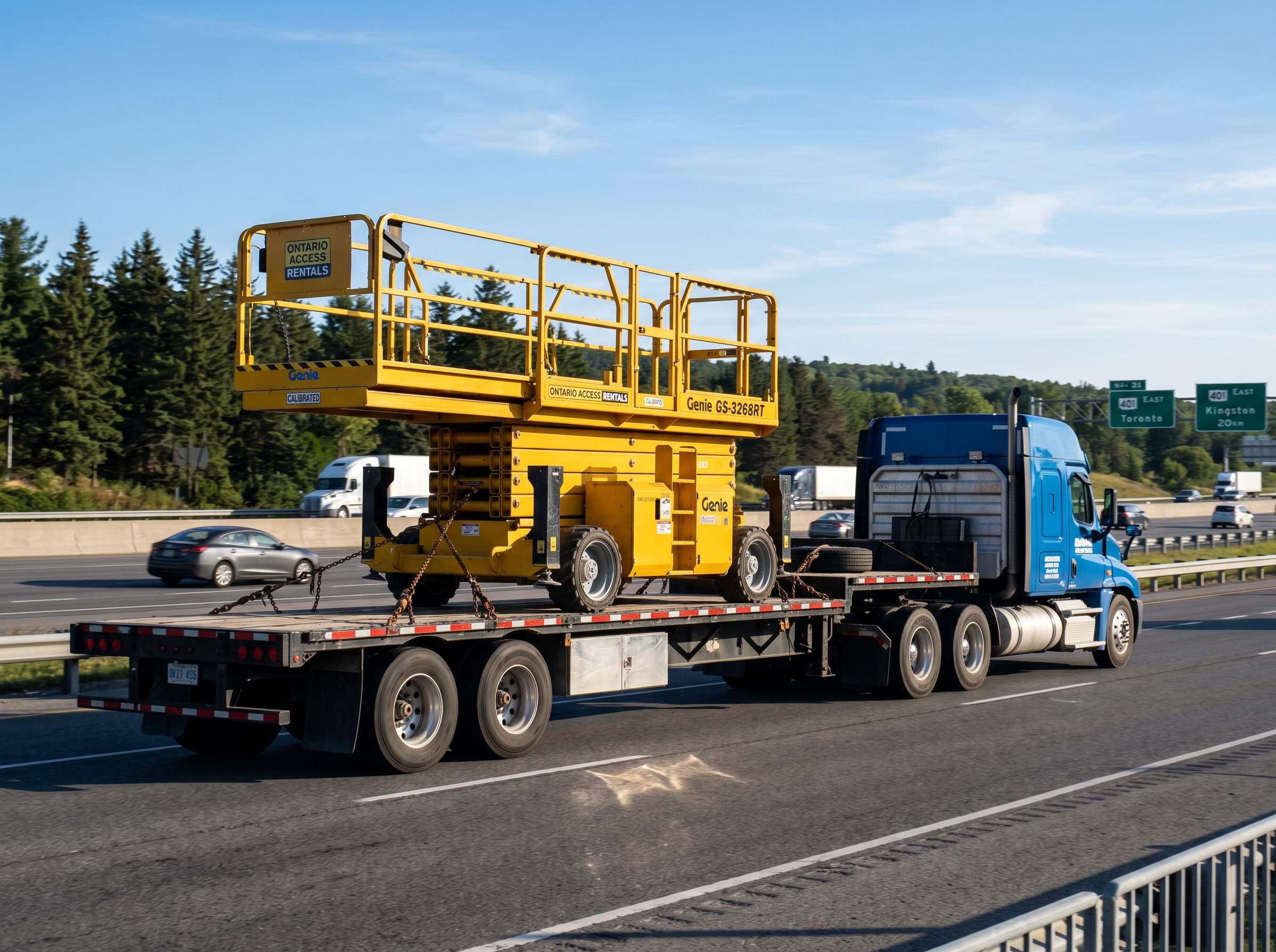 Construction equipment loading and transport